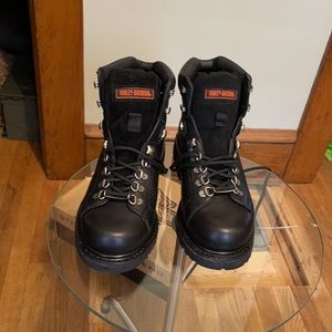 Black Harley Davidson over ankle riding boot